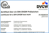 Zertifikat DVGW - please click for download